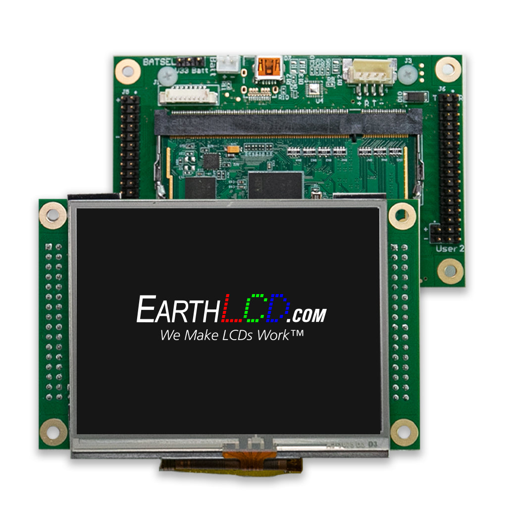 ezLCD-5035-RT smart lcd for embedded systems. STM32H757 Lua programmable touch screen display.